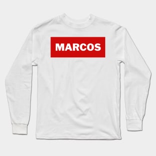 Red Marcos Surname Long Sleeve T-Shirt